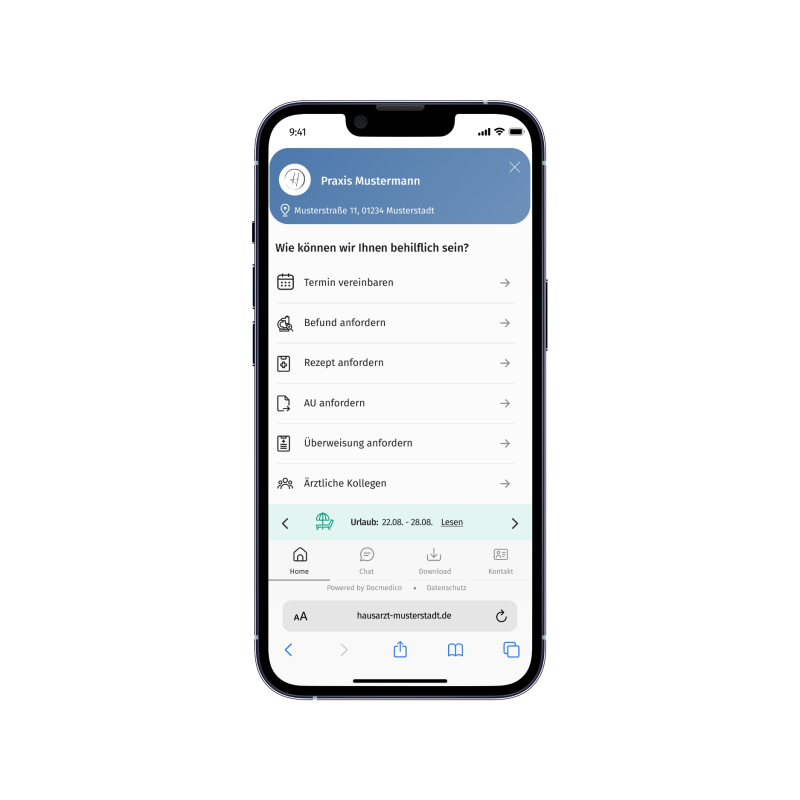 Smartphone mit Online Rezeption 