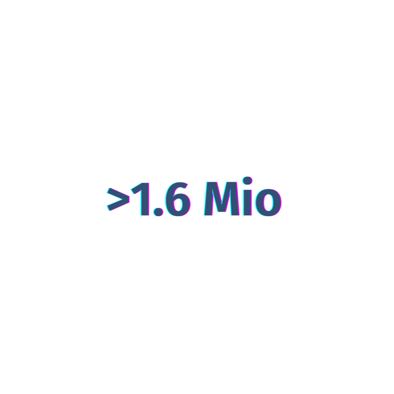 Blaue Zahl 1.6 Mio